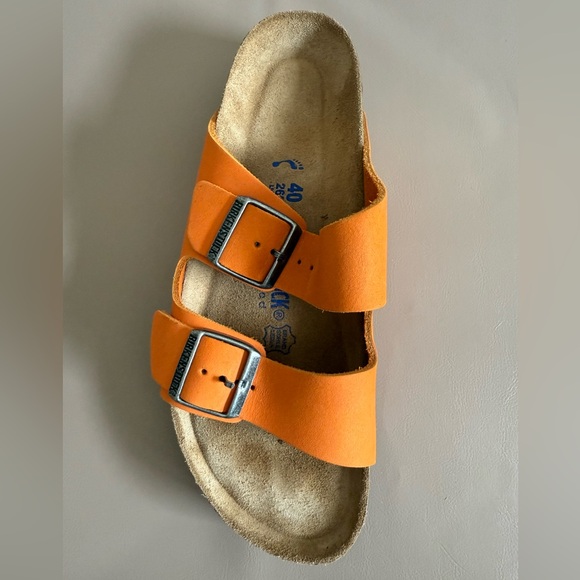 Birkenstock Shoes - Birkenstock Arizona Orange Leather Sandal REPLACEMENT/AMPUTEE/RIGHT ONLY SZ 40